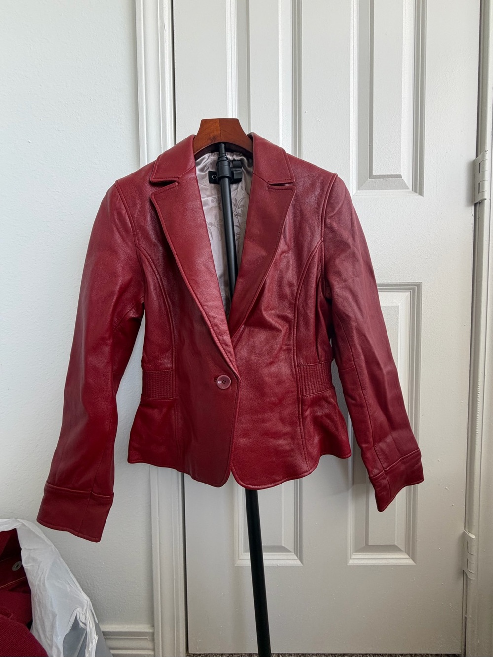 COUTURE By J Park Glove Leather Jacket Blazer Dark Red Small